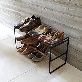 Wood/Metal Stackable Shoe Rack