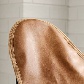 Faux Leather Caramel Butterfly Chair