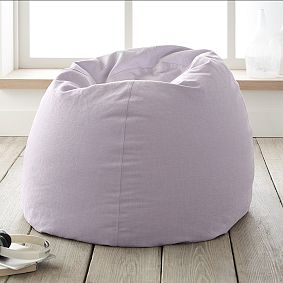 Large Chenille Washed Lilac Bean Bag Chair