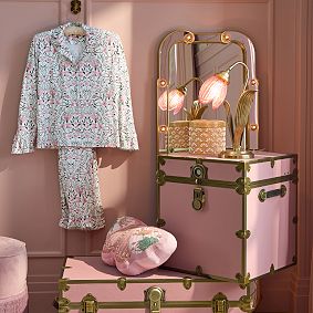 <i>Wicked</i> Glinda Ruffle Classic Long Bamboo Viscose Pajama Set