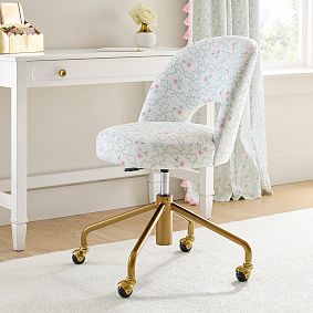 Hill House Home Clematis Scallop Green Andie Swivel Desk Chair