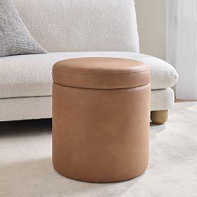 Simple Round Storage Ottoman