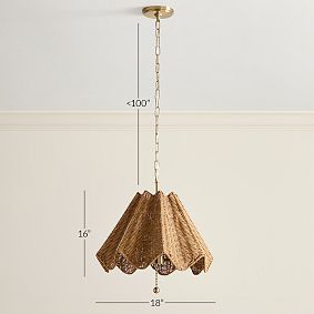 Chris Loves Julia Ruffle Rattan Chandelier (16")
