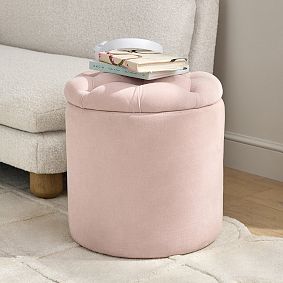 Tufted Round Storage Ottoman