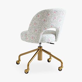 Hill House Home Clematis Scallop Green Andie Swivel Desk Chair