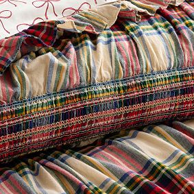 Holiday Plaid Smocked Comforter