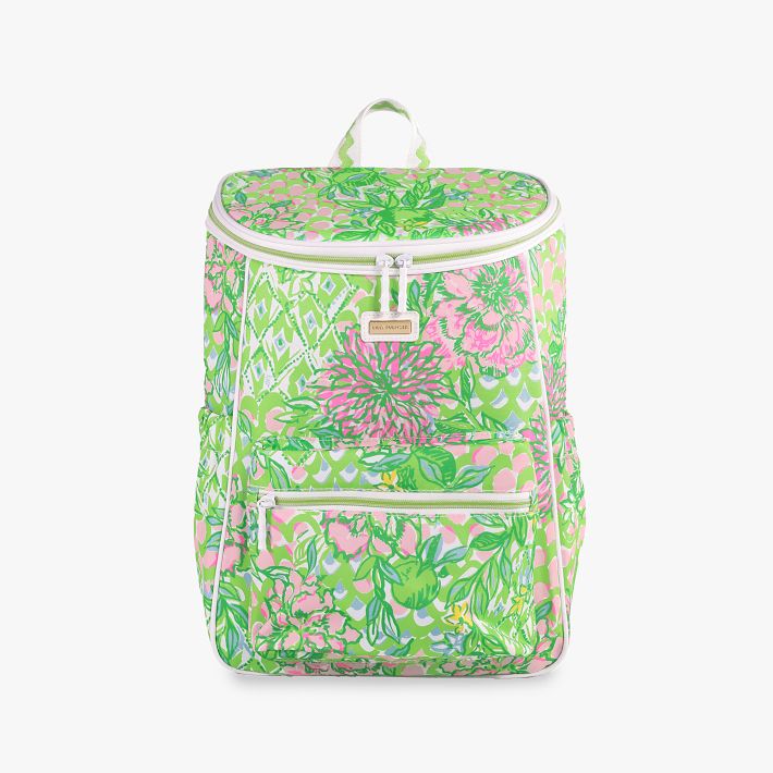Lilly Pulitzer Borsa termica da spiaggia per picnic rosa, borsa termica morbida con tracolla regolabile e parte superiore con cerniera, grande per generi alimentari o viaggi, Via Amore Spritzer
