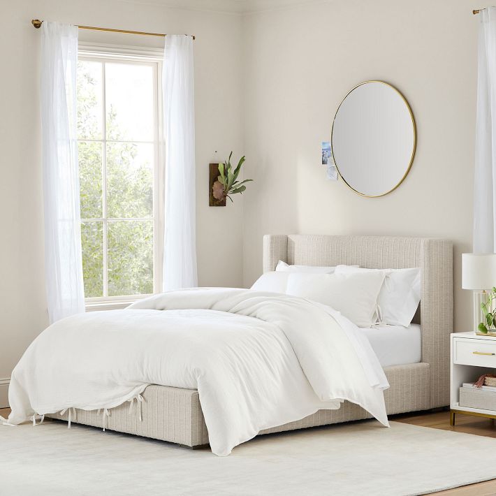 Shelter Upholstered Classic Bed | Pottery Barn Teen