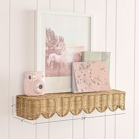 No Nails Scallop Rattan Ledge (24")