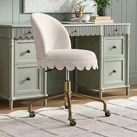 Scallop Skirt Swivel Desk Chair