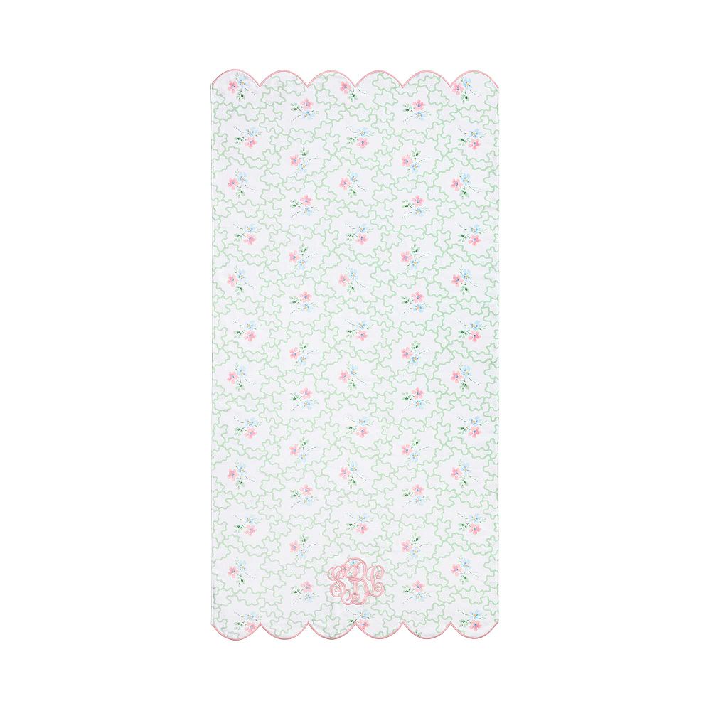 Hill House Home Clematis Scallop Beach Towel UPF 50+ - O/S, Green Clematis