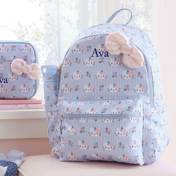 hello kitty blue bow backpack Sanrio 50th Anniversary All-Over Print Mini The front pocket is designed with an all over print which continues with all over print on the side panels and straps and even the inner laptop pocket Hello Kitty - Brandclub -