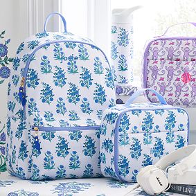 Colby Roller Rabbit Blue Floral Backpack &amp; Lunch Box Bundle, Set of 3