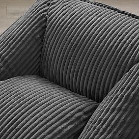 Large Chamois Charcoal Modern Bean Bag Lounger