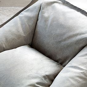 Large Textured Faux-Suede Storm Modern Bean Bag Lounger