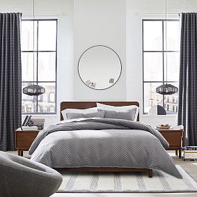 Stripe Wool Rug - Gray