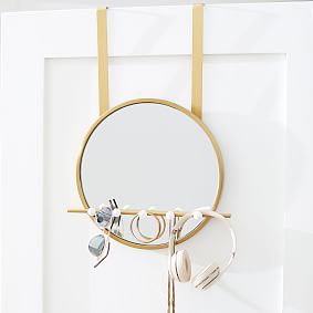 west elm x pbdorm Over-the-Door Moon Mirror with Hooks