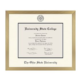 College Diploma Frame - Gold