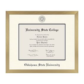 College Diploma Frame - Gold