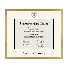 College Diploma Frame - Gold