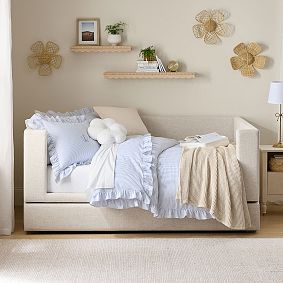 Washed Cotton Ruffle Stripe Comforter