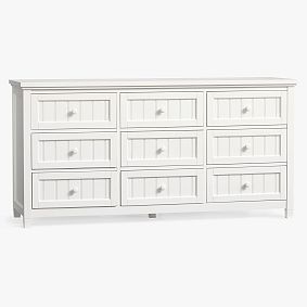 Beadboard 9-Drawer Wide Dresser (66w x 19d")