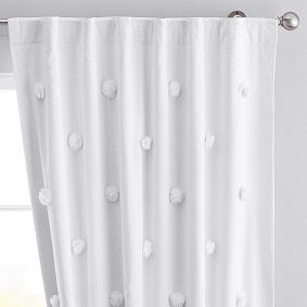 Open Box:  Pom-Pom Appliqué  Blackout Curtain