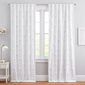 Open Box:  Pom-Pom Appliqué  Blackout Curtain