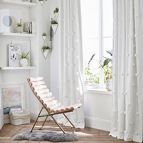 Open Box:  Pom-Pom Appliqué  Blackout Curtain