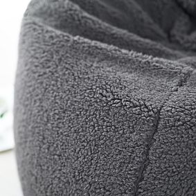 Sherpa Charcoal Bean Bag Chair Slipcover Only