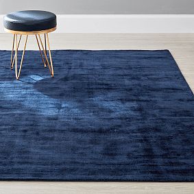 Open Box:   Solid Viscose Rug - Navy