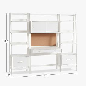 west elm x pbt Mid-Century Smart Wall Desk &amp; Bookshelf Set (82")