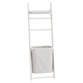 Wall Leaning Storage Rack With Hamper
