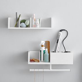 Wood and Acrylic Wall Beauty Storage
