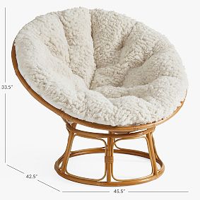 Jumbo Sherpa Ivory Papasan Chair