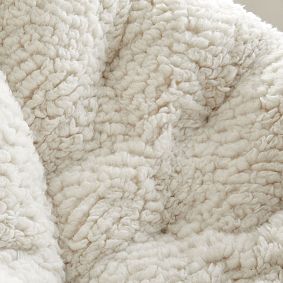 Jumbo Sherpa Ivory Papasan Chair