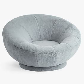 Faux Fur Quarry Groovy Swivel Chair