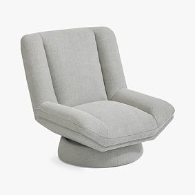 Bouclé Twill Gravel Cole Swivel Chair