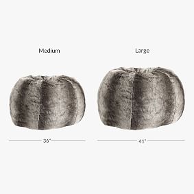 Large Gray Ombre Faux-Fur Bean Bag Chair