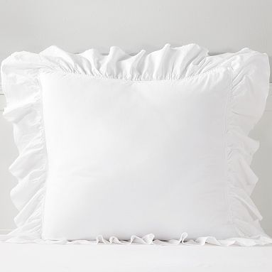 Washed Cotton Ruffle Organic Euro Sham