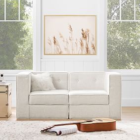 Piped Cushy Loveseat Set with Storage (65")