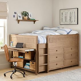 Beadboard Full Low Loft Bed