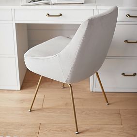 Open Box:  Performance Everyday Velvet Mathis Stationary Desk Chair - Gray