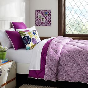 Reversible Mini Dot Sham, Plum