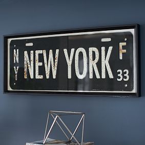 New York Framed Art, 33.25"x14.25"