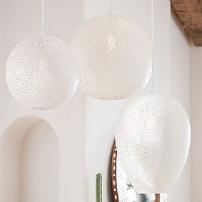 Teardrop Punched Metal Pendant