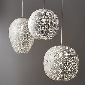 Large Filigree Punched Metal Pendant