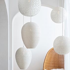 Teardrop Punched Metal Pendant