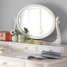 Lilac Mirror Vanity Desk Hutch