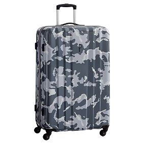 Channeled Hard-Sided Gray Camo Checked Spinner